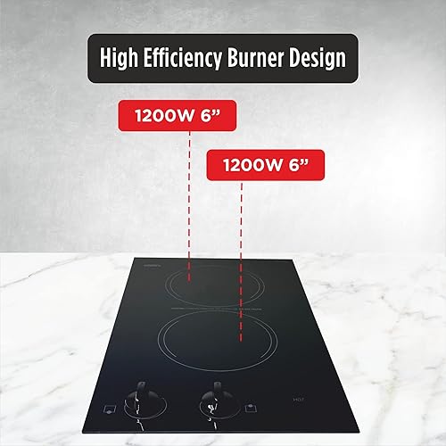 Miniatura 2 de Summit CR2220B - Placa eléctrica de 2 quemadores de 12 pulgadas, 230 voltios, compatible con ADA, negro