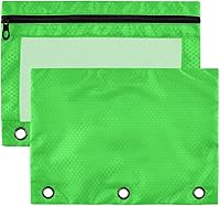 Vista 31 de Kcldeci Estuche para lápices para carpeta de 3 anillas, lindo y feliz juego de corgi galés de dibujos animados, paquete de 2 bolsas para lápices