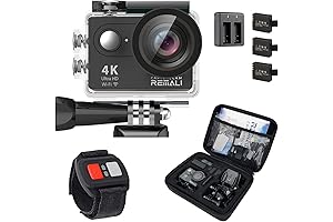 CaptureCam 4K Ultra HD and 12MP Waterproof Sports Action Camera Kit with Remali Carrying Case