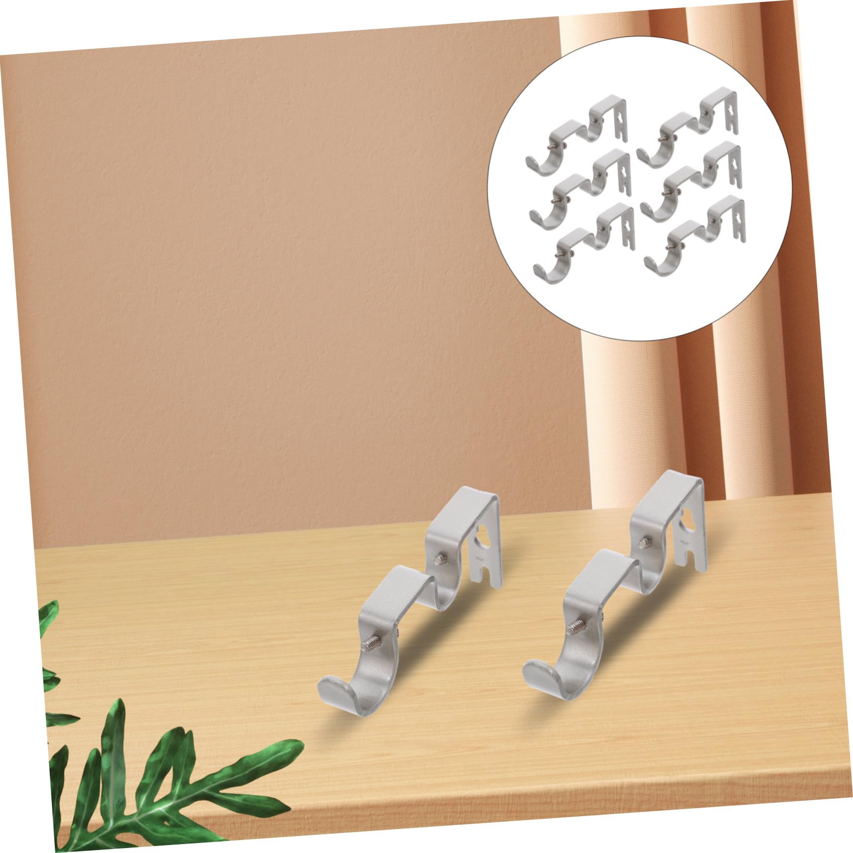 Cabilock 6pièces Supports de Tringle à Rideaux Réglables pour Fixation Murale Lot de Supports Centraux Métal pour Tringles Rideaux