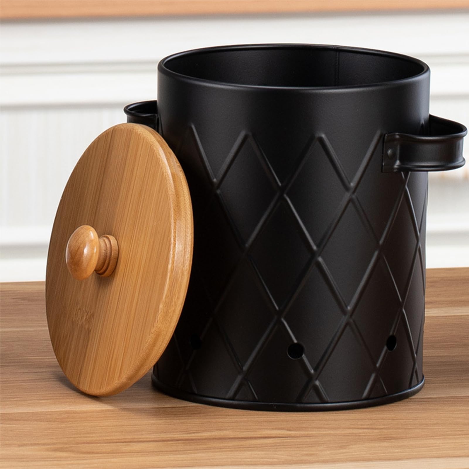 Premium Kartoffel Aufbewahrungsbox küche, Zwiebel kartoffel aufbewahrung, aufbewahrungsbox mit Deckel küche, küche aufbewahrung & Organisation,küchenutensilien (Schwarz)
