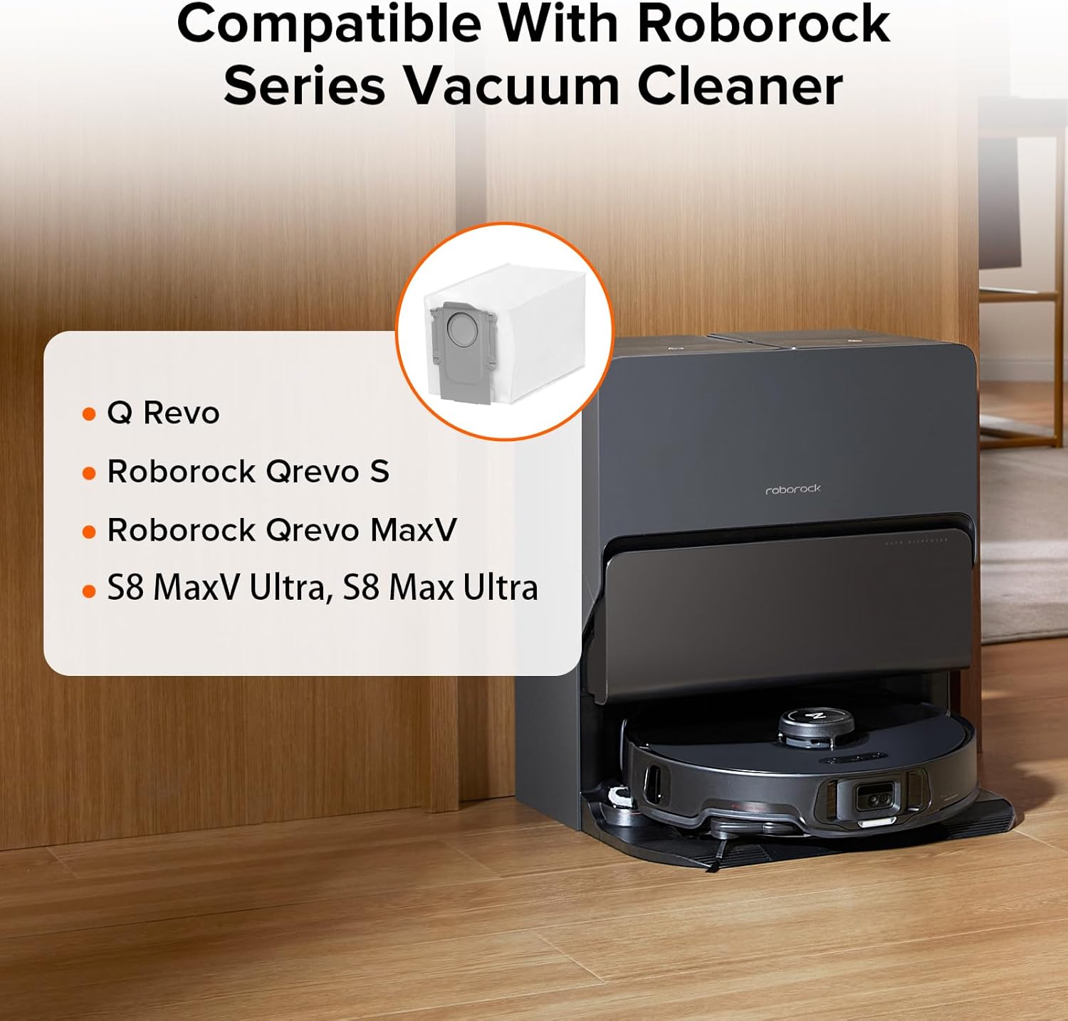 roborock 6 Packs Disposable Dust Bags for QV35A, Saros10series, QrevoEdgeS5A, QrevoCurv2Flow, QrevoCurv CurvX S5X, QrevoSlim, S8MaxVUltra, S8MaxUltra, QrevoMaxV,QrevoEdge, QRevo series Robot Vacuum - Image 2