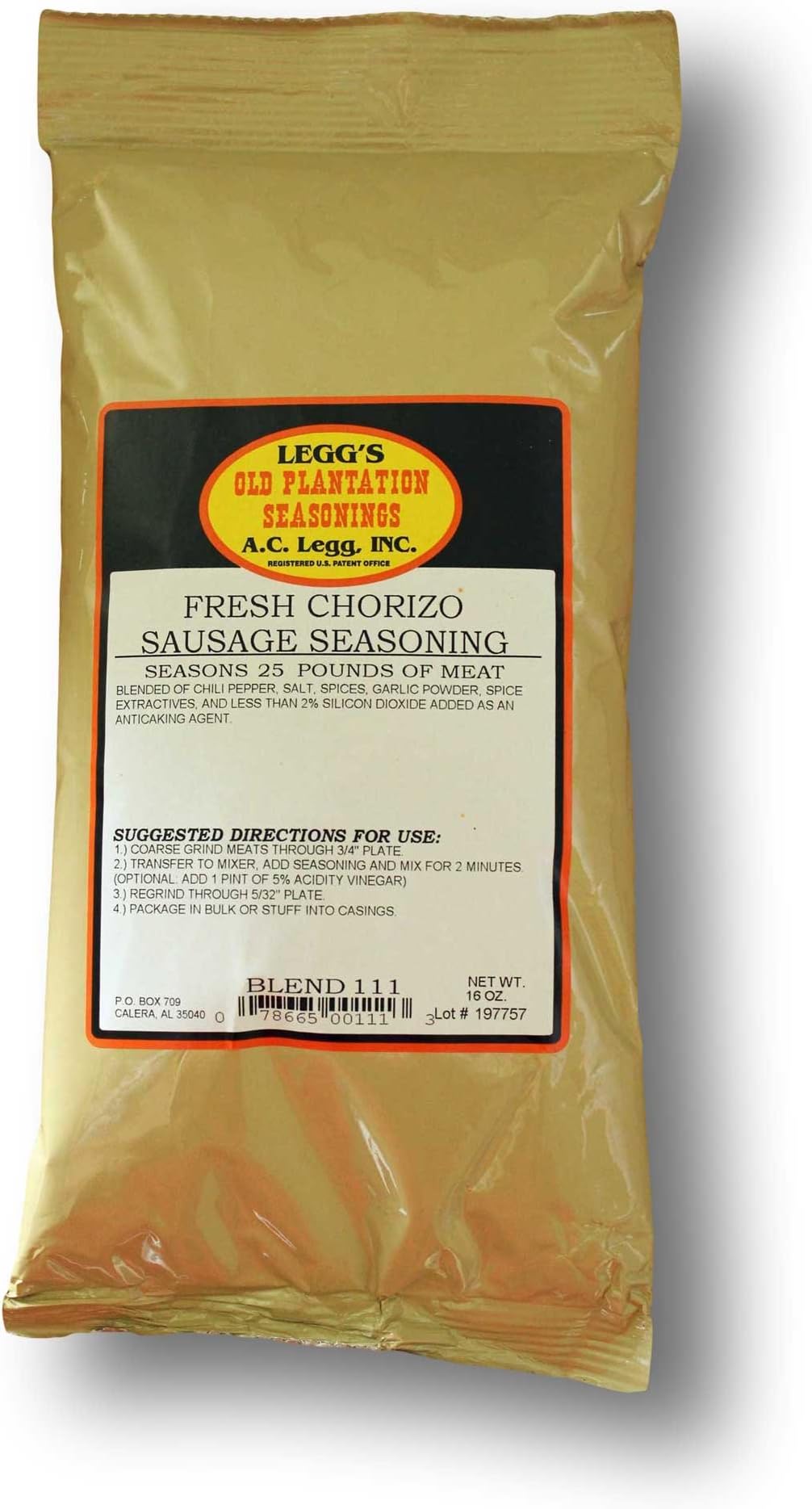 A.C. Legg Chorizo Sausage Seasoning - 16 Ounce