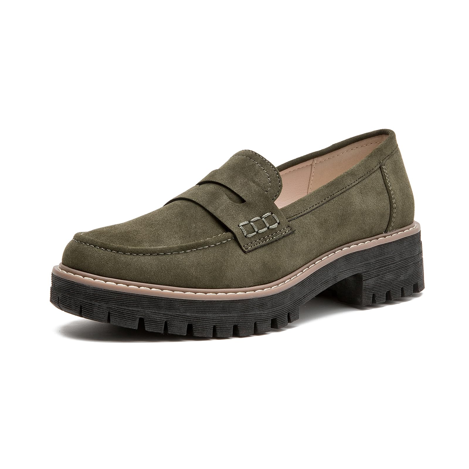Womens Loafers Platform Chunky Penny Loafer Office Business Casual Shoes | Lug Sole Slip On Comfortable Dressy Casual Work Outings Driving Dress Shoes