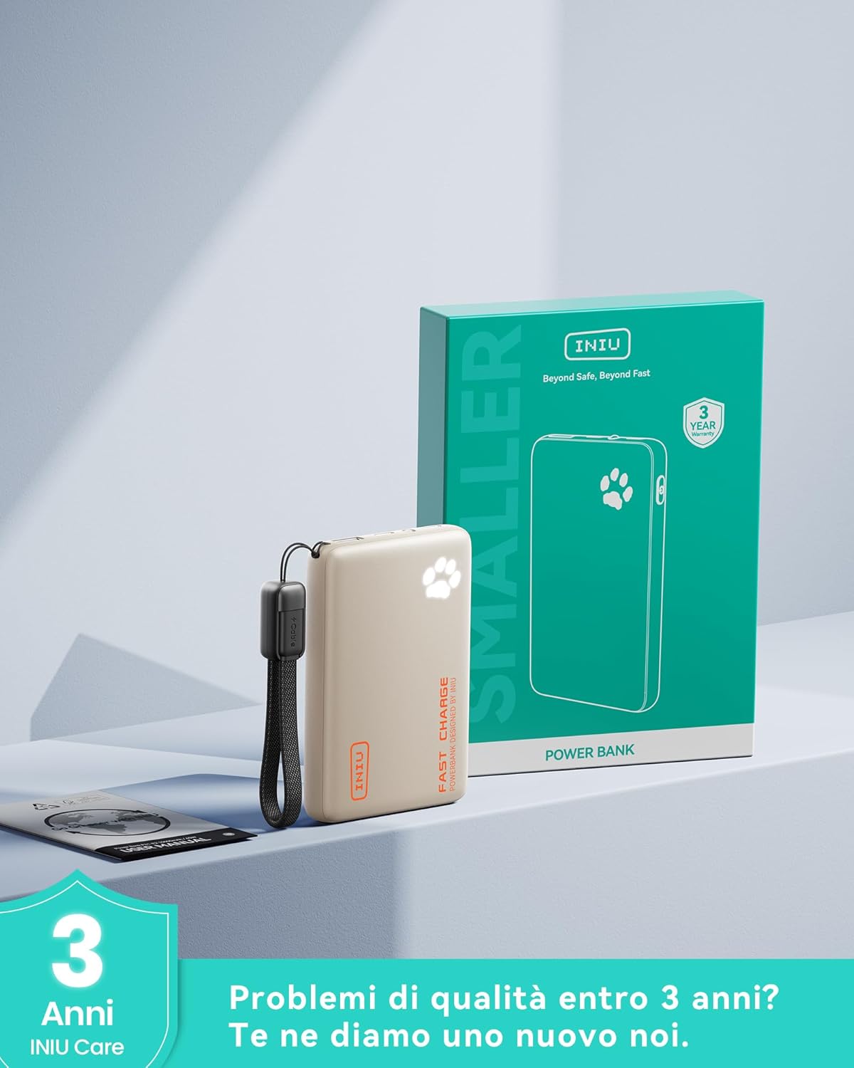 INIU Caricabatterie portatile, ultra sottile, 10000 mAh, 45 W, mini batteria a ricarica rapida, accessori da viaggio essenzia - 5