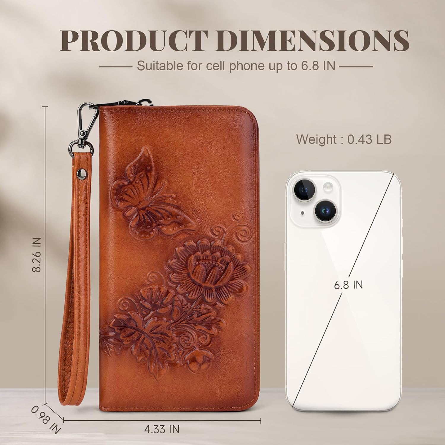 Womens Wallet Rfid Embossed Vegan Leather Multi Card Slots Wallets Large Capacity Wristlet Travel Purse for Women - Image 5