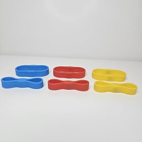 Miniatura 7 de Snap Wrap - Organizador de cables magnético de silicona profesional, paquete de 6 unidades, bandas de gestión de cables de fácil operación con una