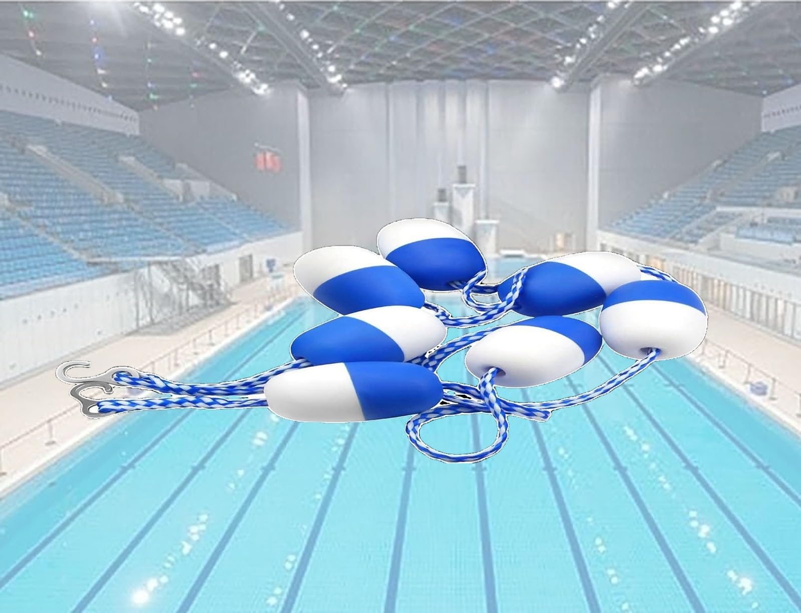 Sicherheitsseil für Schwimmbahnen mit Schwimmkörpern – Schwimmbojen für optimale Sichtverhältnisse, Länge 85 Fuß