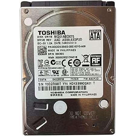 TOSHIBA MQ01ABD075 750GB 5400 RPM 8MB Cache 2.5 9.5mm SATA 3.0Gb/s internal notebook hard drive - Bare Drive