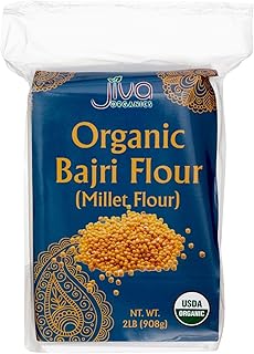 Jiva Organics Organic Millet Flour 2 Pound Bag - Bajri, Bajra, 100% Natural & Non-GMO
