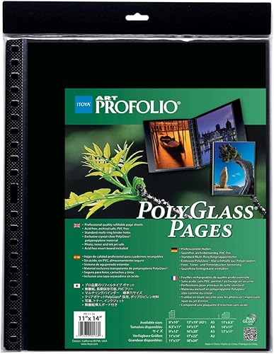 Miniatura 7 de ProFolio by Itoya, Art ProFolio PolyGlass, paquete de 10 páginas de repuesto para carpetas de anillas múltiples, retrato, 8.5 x 11 pulgadas
