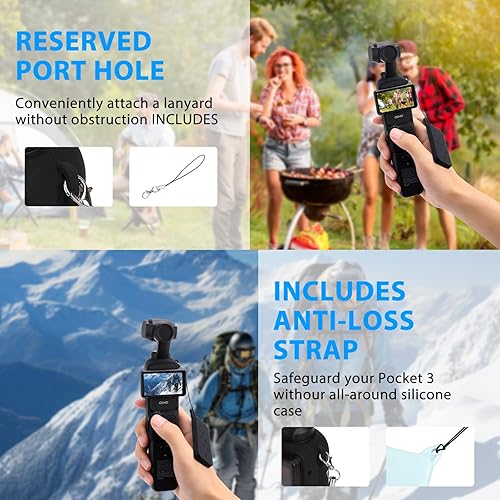 Miniatura 5 de Funda de silicona Pocket 3, protector de lente resistente a los arañazos, compatible con DJI OSMO Pocket 3 Creator Combo Accesorios (azul claro)