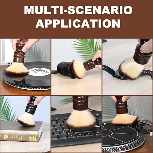 Miniatura 8 de Kit de limpieza de discos de vinilo 2 en 1 con cepillo para lápiz capacitivo, kit de limpieza de discos suave antiestático para tocadiscos de