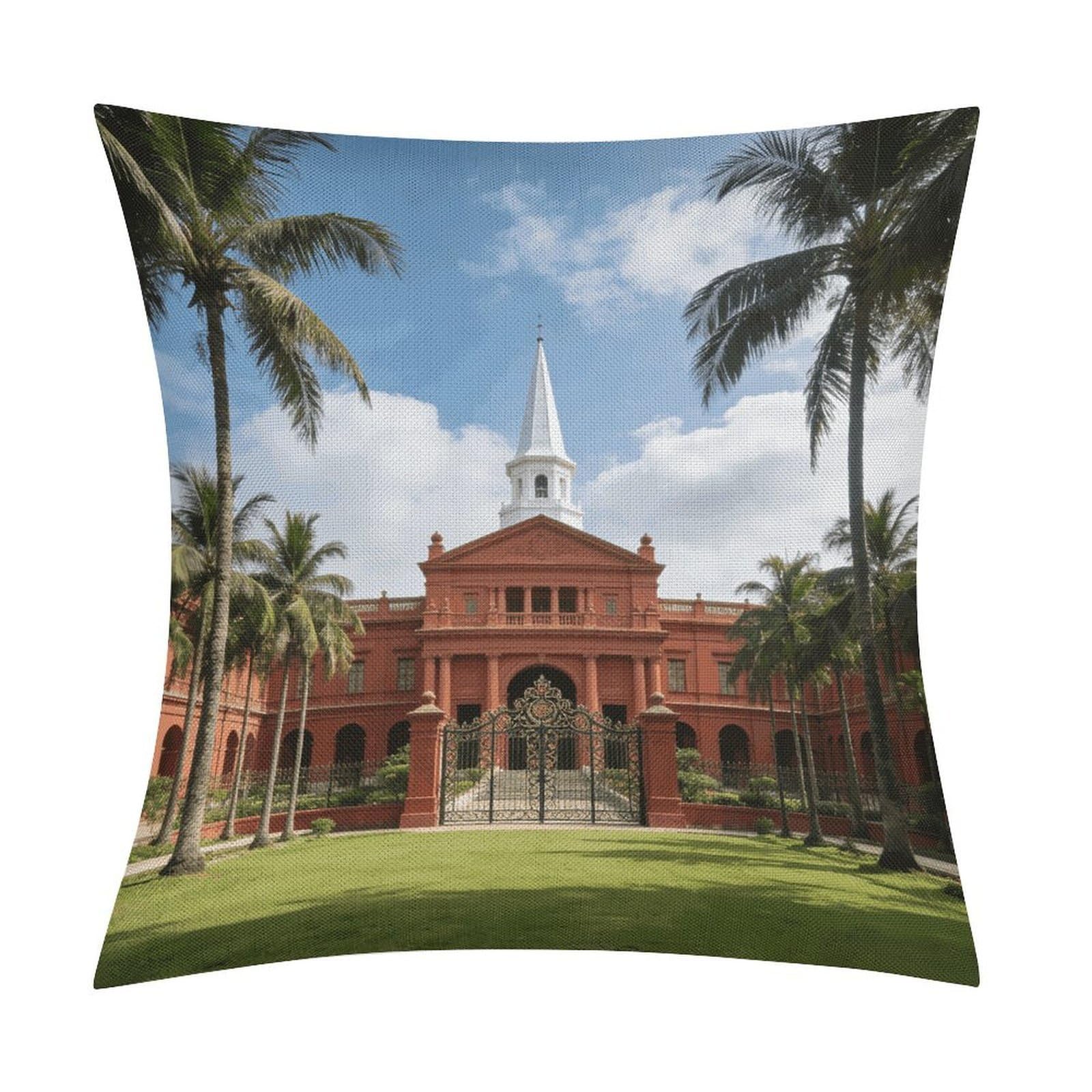 FekiLoot Istana Throw Pillow Cover Soft Square Cushion Case Farmhouse Cushion Cover Decorative Pillow Cover Modern Pillowcase for Sofa Living Room Bed Home Decor 18x18 Inch