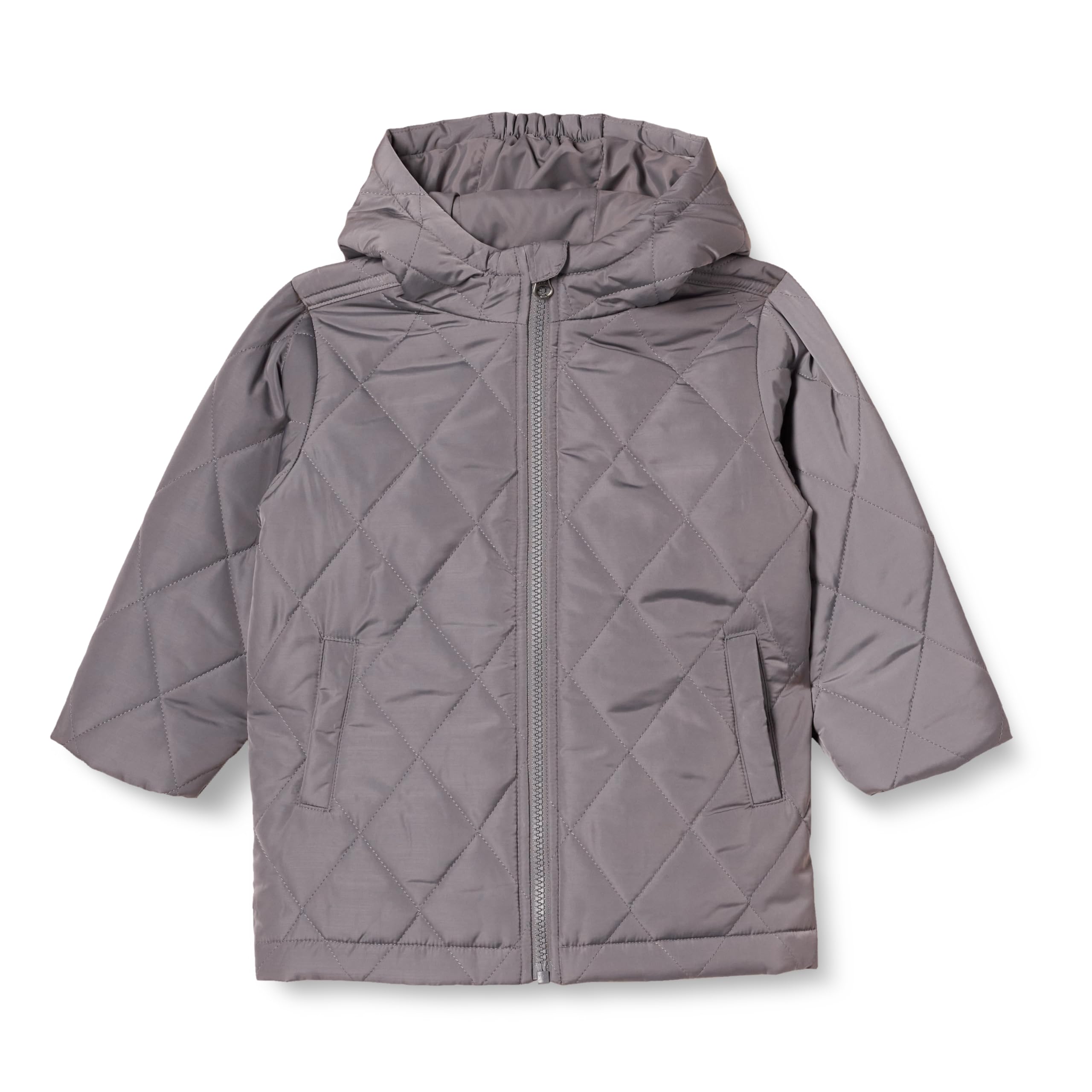 Amazon Essentials Unisex Kids' Long Quilted Jacket, Grey, XX-Large