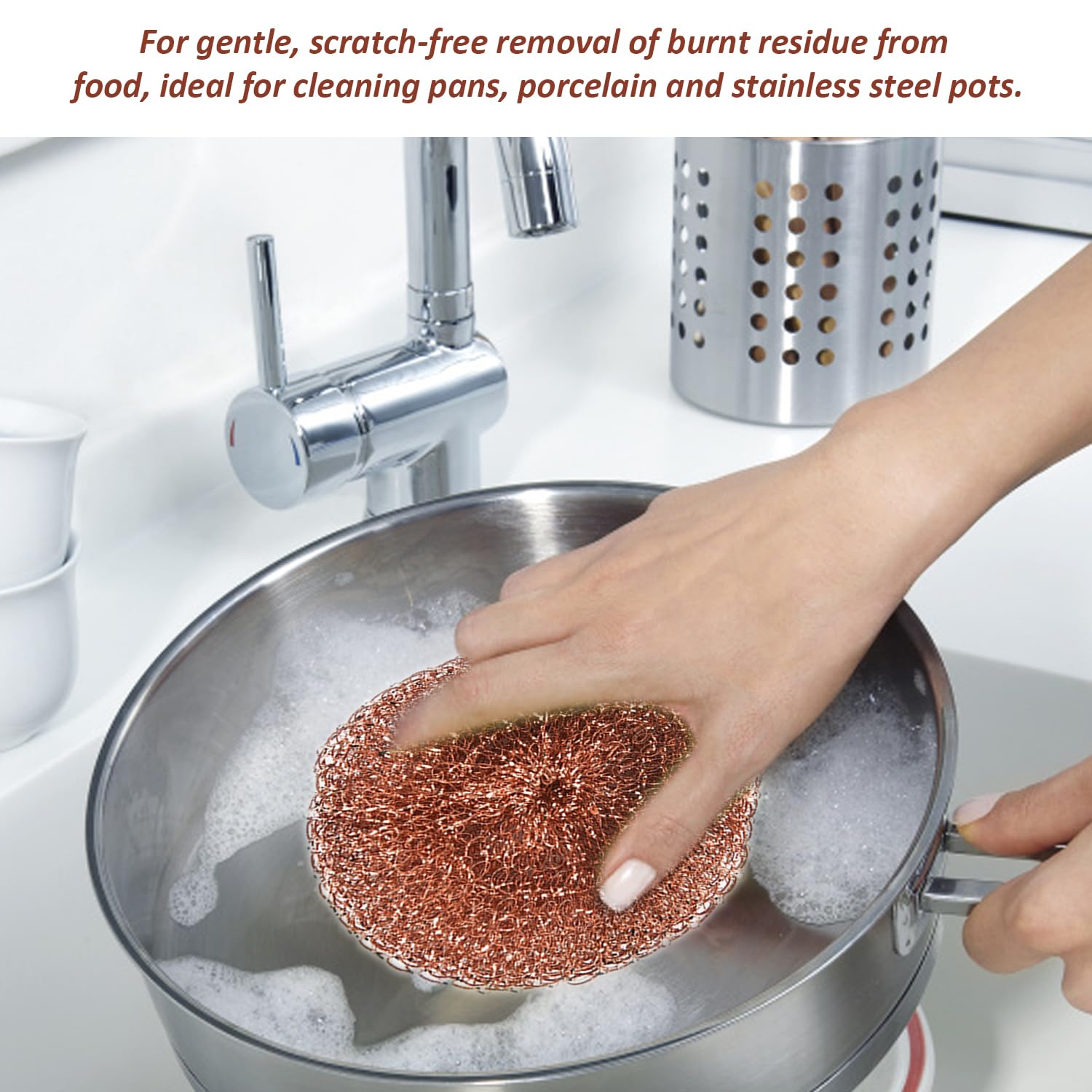 Sonty Spugne di rame 10 pezzi - Panni ecologici realizzati in Austria senza prodotti chimici | Spugna da tavola e raschietto da cucina | Lavette in rame lavabili 15 x 15 cm