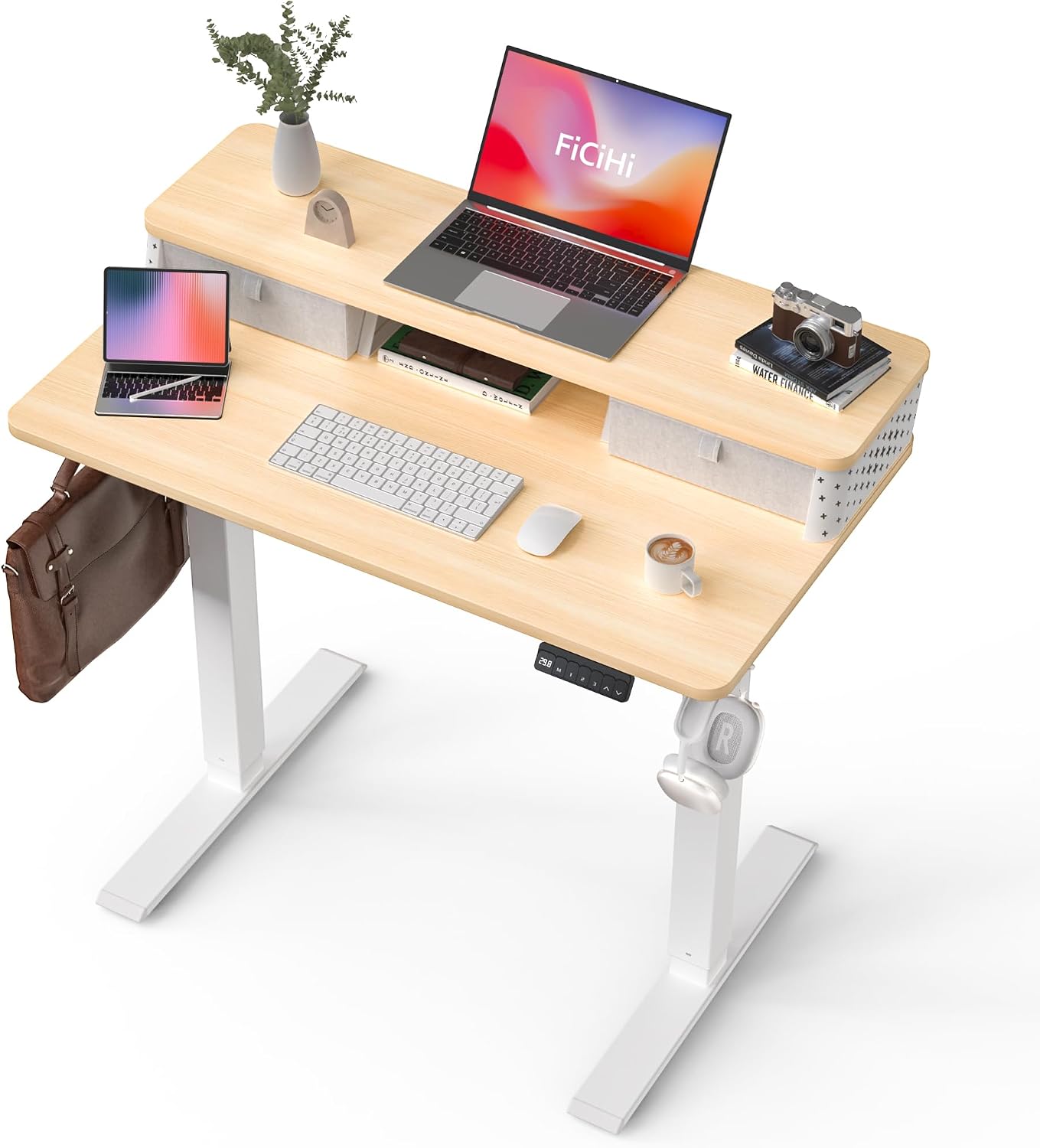 Amazon.com: FiCiHi 35x20 Inch Standing Desk with Drawers, C-Clamp Mount ...
