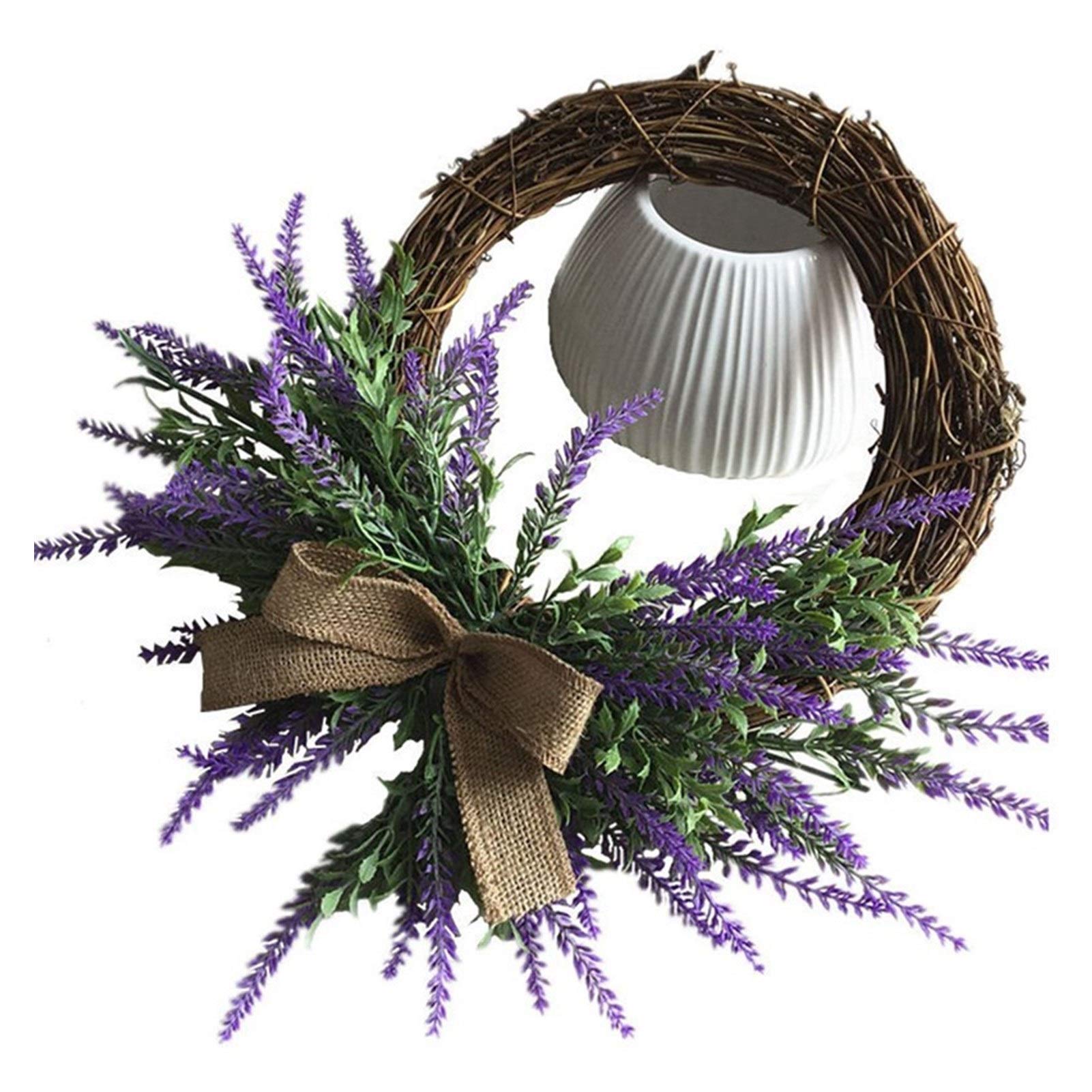 Weihnachtskranz Türgirlande Romantische Simulation Türwandverkleidung Beflockung Lavendel Kranz Ornamente Paar Weihnachten Hochzeitsdeko Girlande Hängende Blume (Farbe