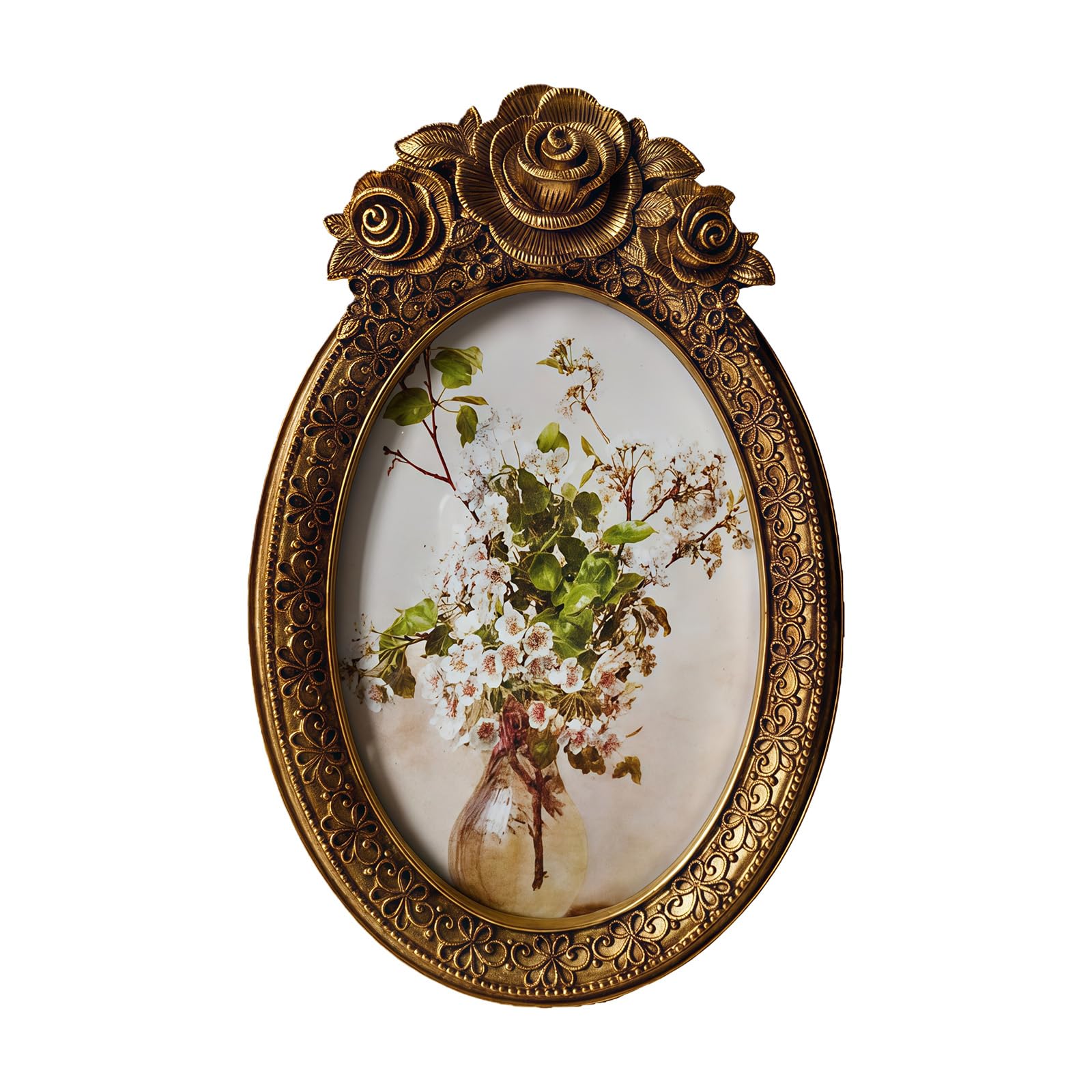 Kalttoy Retro Picture Frame, Decorative Photo Frame Antique Ornate Rectangles Photo for Tabletop and Wall Hanging Display Decorative