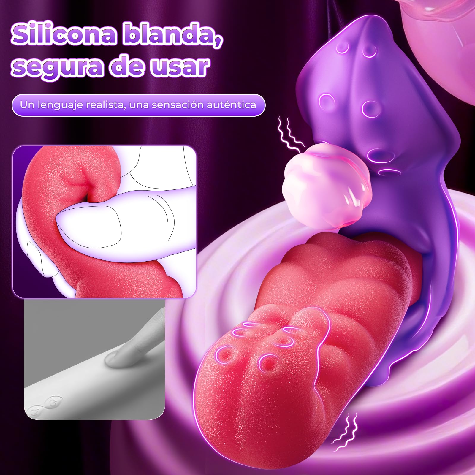 Juguetes Sexuales para Hombres, Estimulación Prostática con 5 Funciones de Choque Peristáltico y 8 Vibraciones, Vibrador Anal de Silicona