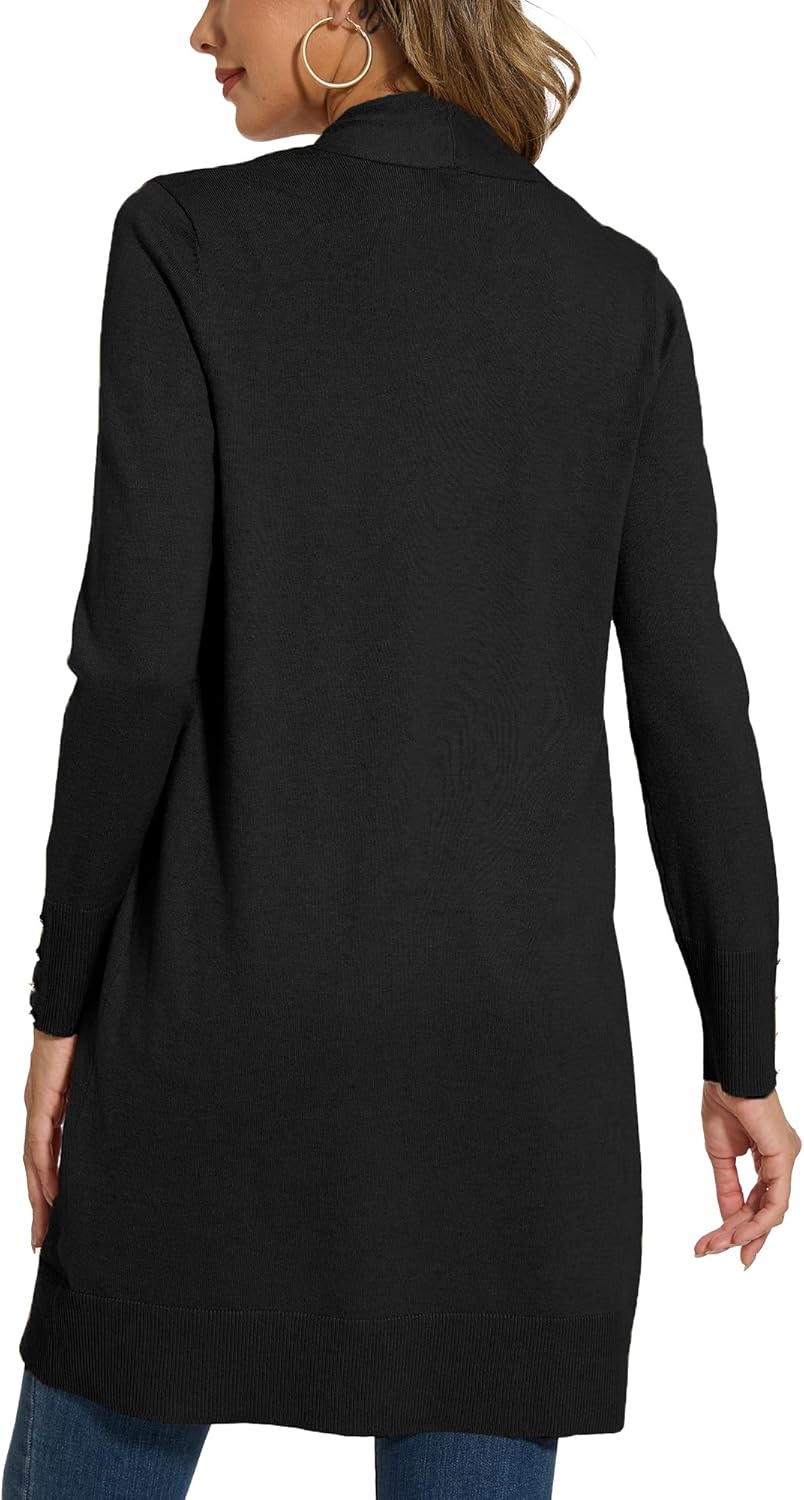 Spicy Sandia Women's Long Dressy Cardigan Sweaters with Pockets Lightweight Duster Coat - Image 6
