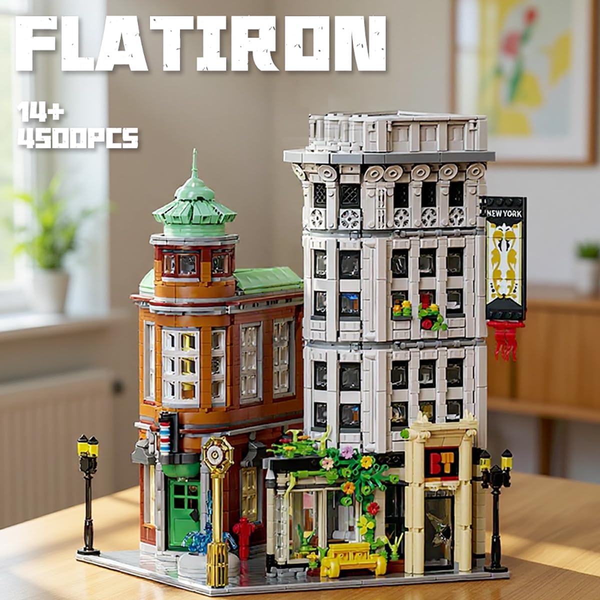 Flatiron Building Set - New York City Architecture Construction Kit, Famous Landmarks American Street View Model,Collectible Building Bricks Toys for Adults and Teens - 4500 Pieces