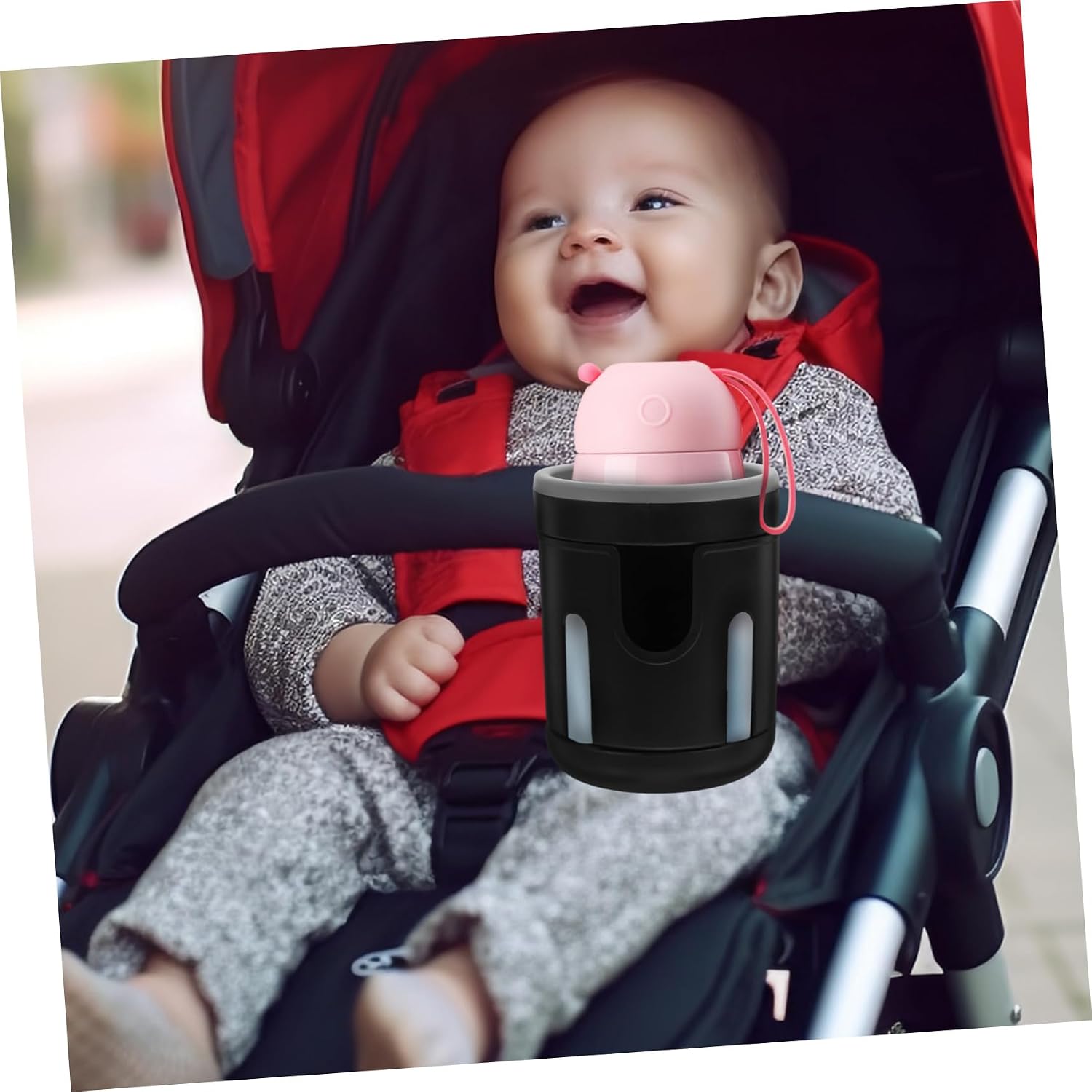 Bike Cup Rack Universal Drink Holder Stroller Organizer Multi-Functional Cup Holder Black