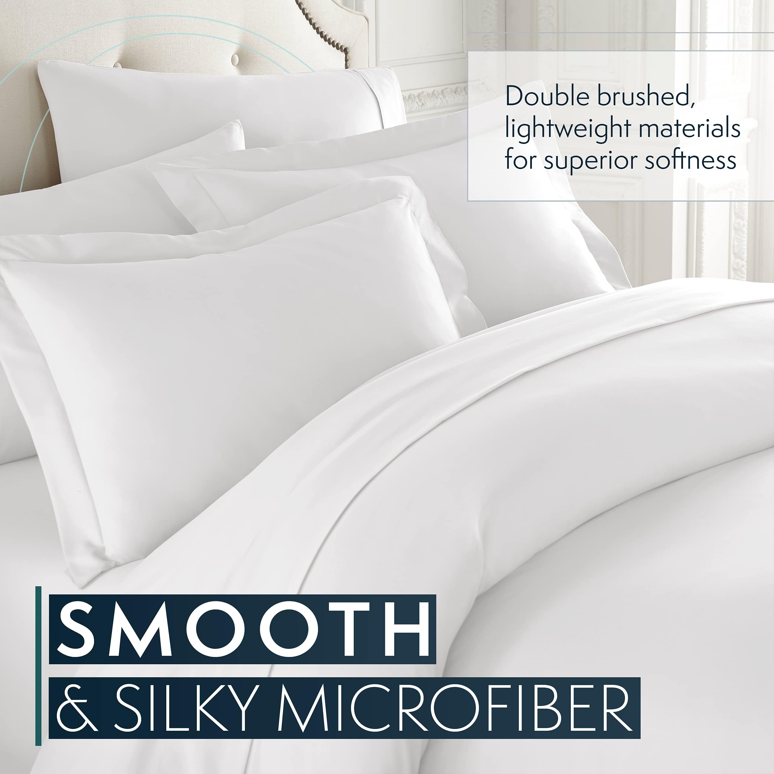 Hotel Luxury 3pc Duvet Cover Set-1500 Thread Count Egyptian Quality Ultra Silky Soft Top Quality Premium Bedding Collection -Queen Size White by HC COLLECTION