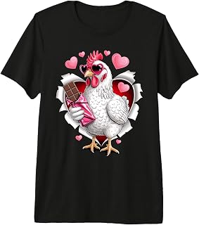 Chicken with Chocolate Hearts Love Premium Tri-Blend T-Shirt