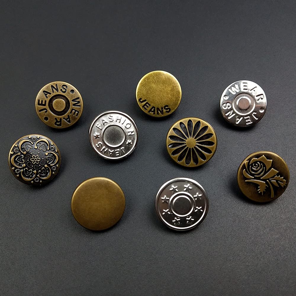 Boutons à vis torsadés 17mm, couture en métal, manteau en Denim DIY