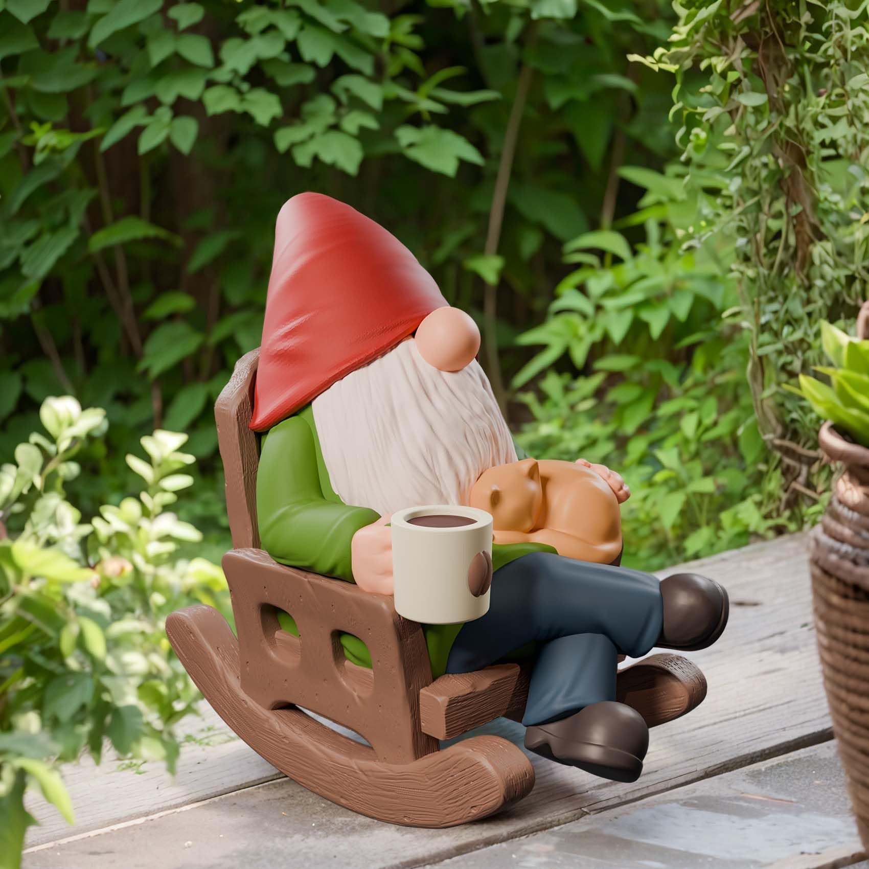 Gartenzwerge, Dekoration für den Garten, Schaukelstuhl, Gartenzwerge, Ornament für drinnen und draußen, Zuhause, Terrasse, Hof, Rasen, Ourside