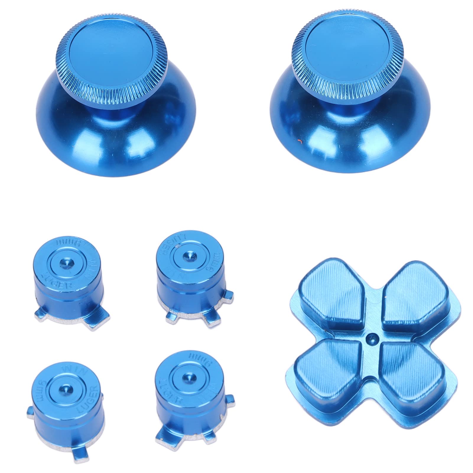 Levette in Metallo per Controller PS5, Joystick di Ricambio in Lega di Alluminio Levette Analogiche Pulsanti ABXY Kit di Sostituzione(Blu)