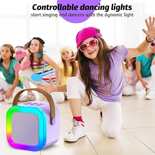 Miniatura 5 de Juguete de máquina de micrófono de karaoke para niños, regalo de cumpleaños de Navidad para niñas de 4 a 12 años, juguetes de karaoke para niñas de
