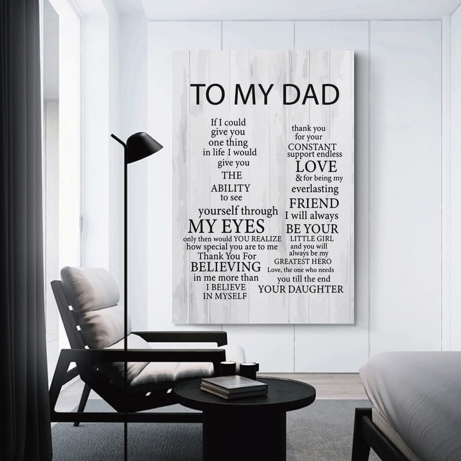 Junmoney To My Dad Quotes Canvas Wall Decor, 16x24inch(40x60cm), for Office, Study Or Home Workspace, Wall Art That Adds Style to Work Areas