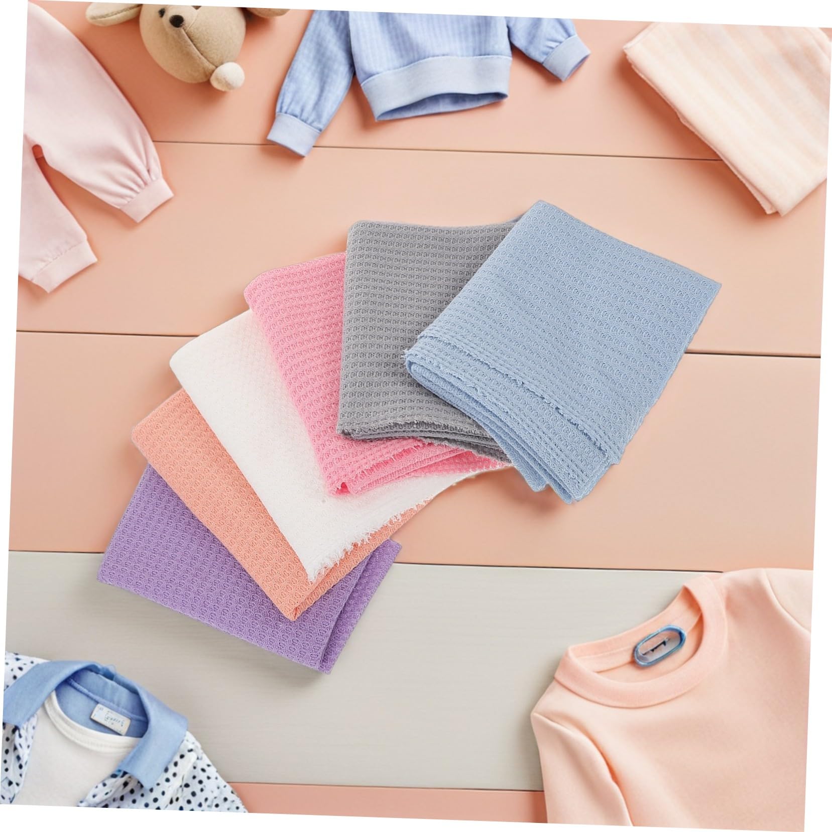 Abaodam 6 Piezas Mantas Envolventes Elásticas para Niña Mantas de Recepción de Color Sólido Envoltura y para Recién Nacidos Prop para Fotografía Infantil para Sesión de Fotos Niñas