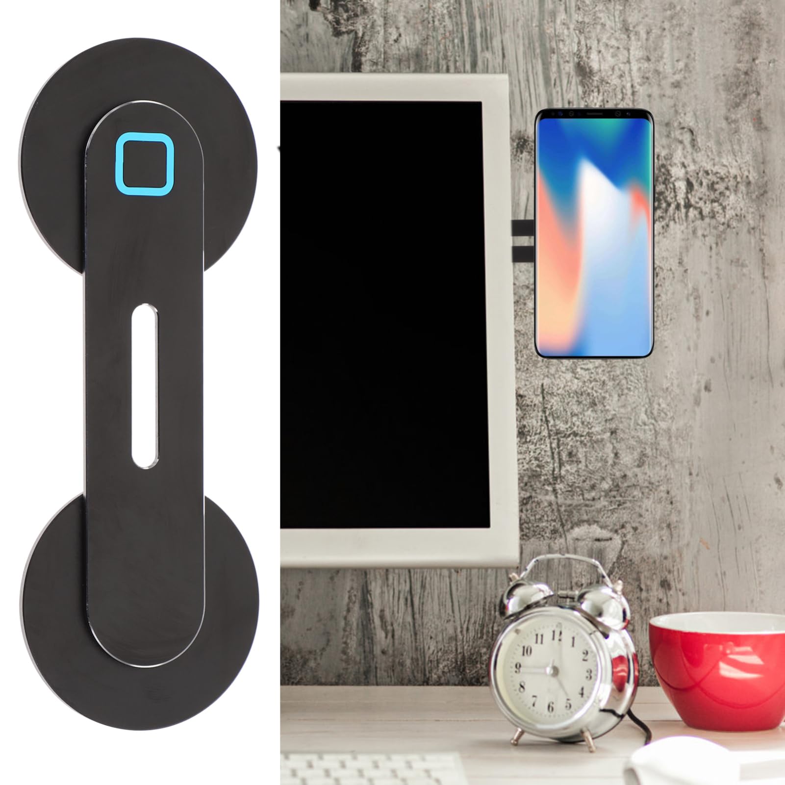 OSALADI 2pezzi Supporto Magnetico Per Smartphone e Laptop Lega Di Alluminio Design Compatto e Portatile Per Auto e Uso Domestico