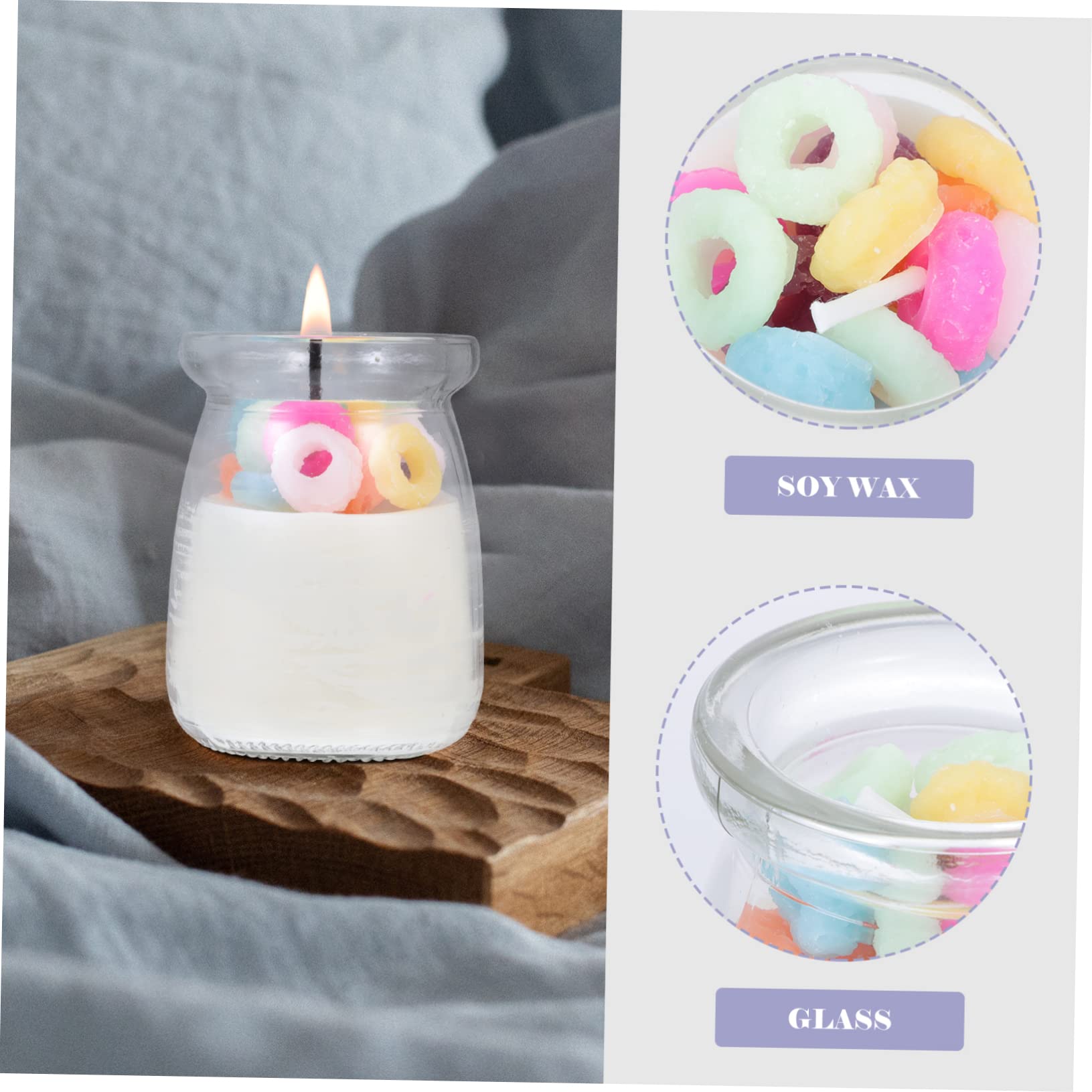 Healeved 2St Kerzenbecher Flora Duftkerze Puddinggläser mit Deckel Kerzenwachs Duftkerzen Teelicht oolong tee oolong-tee ecensse für zu Hause schmücken Glas Colorful