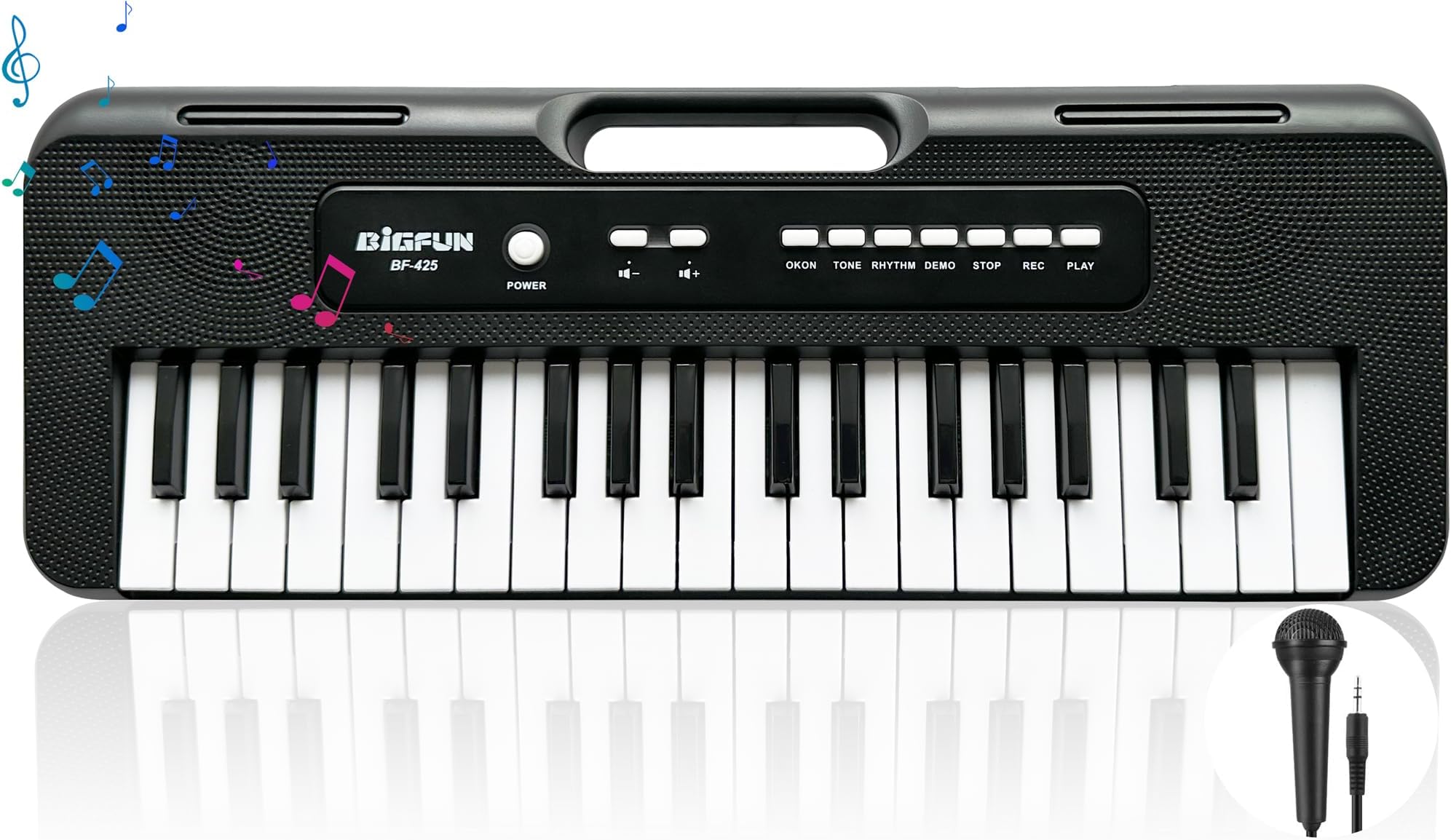 Kids Piano Keyboard, 37 Keys Piano for Kids Musical Piano with Microphone Portable Learning Educational Christmas Birthday Gift Toys for 3 4 5 6 7 8 Years Old Girls Boys Beginners (Black)
