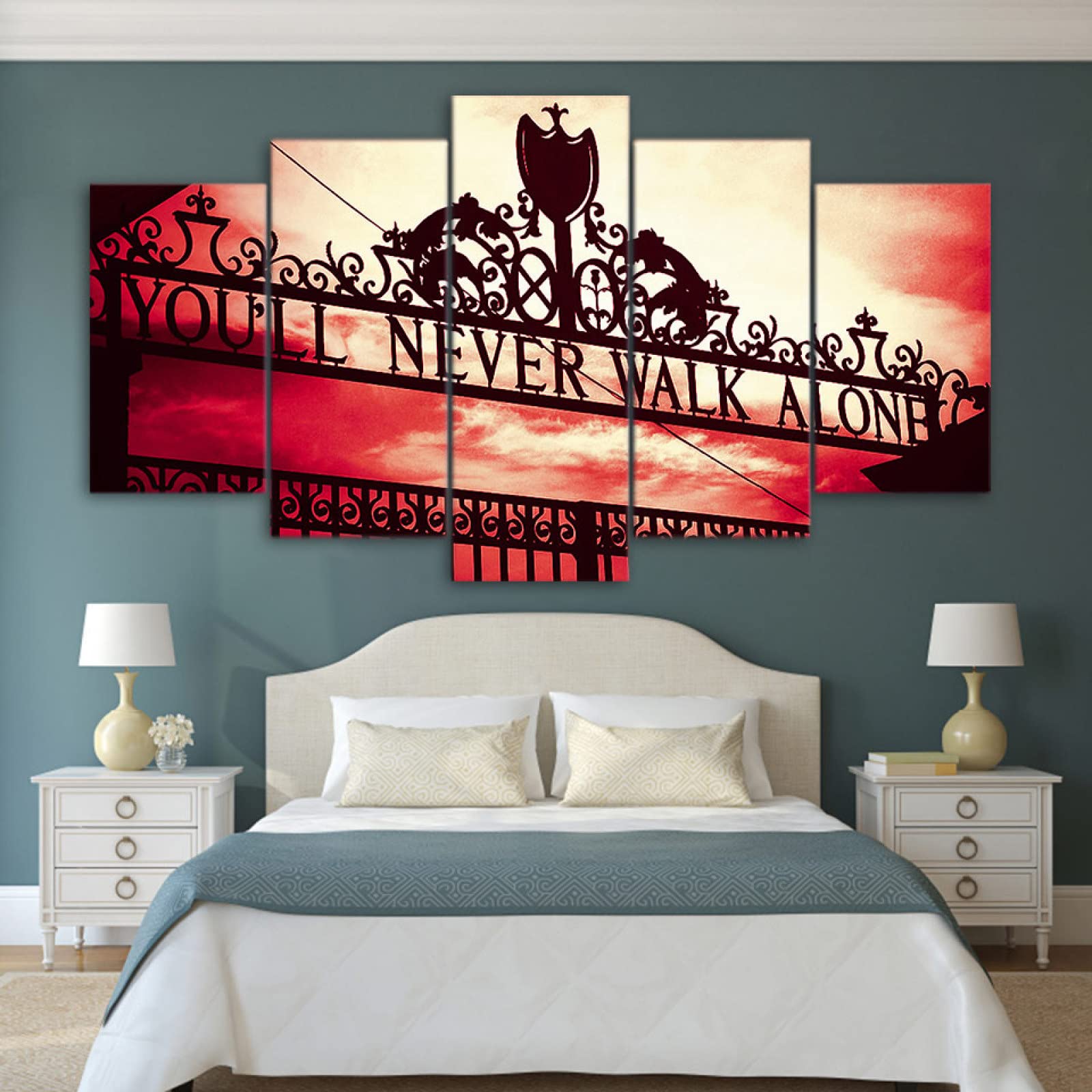 5 Panel Canvas Wall Art You Will Never Walk Alone Painting Wall Pictures for Living Room Poster 30x40 30x60 30x80cm No Frame