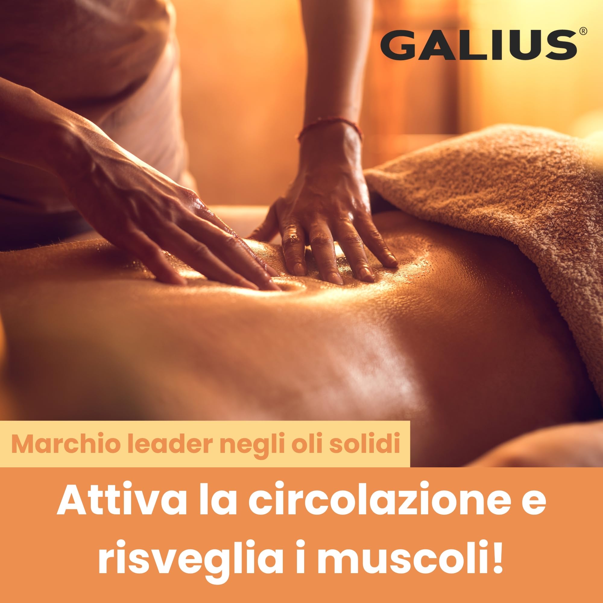 GALIUS - Olio Solido Effetto Calore per Massaggio Sportivo - Olio Massaggio Fisioterapia con Estratti Naturali - Sollievo Muscolare - Olio Massaggio Professionale (1000 ml)