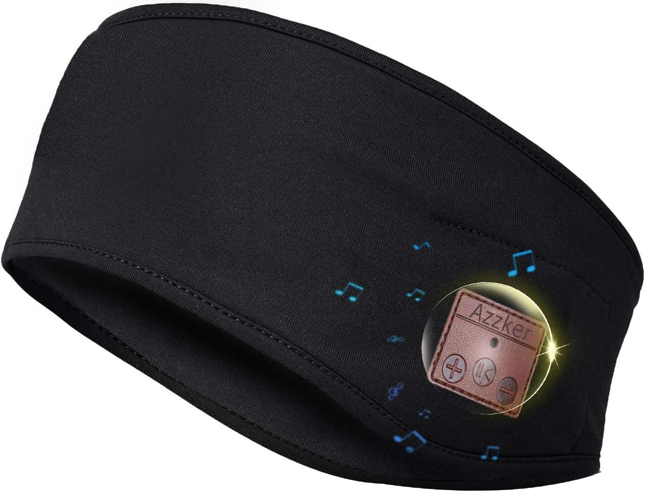 Bluetooth Headband,Azzker Bluetooth V5.0 Wireless Hands-Free Sleep Headphones Sports Headband with Detachable Ultra-Thin HD Stereo Speakers and Mic for Sleeping Yoga Calls Travel & Hiking-Black