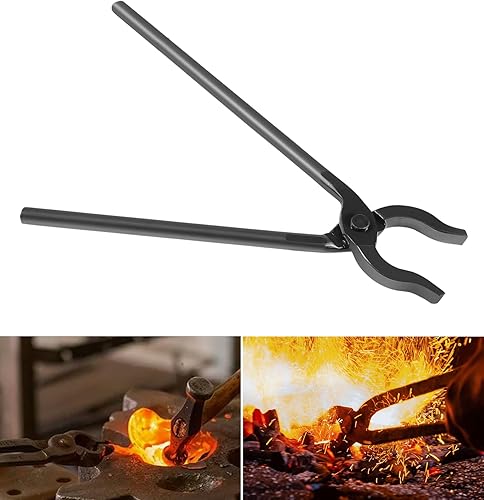 Miniatura 1 de 0004930-300 Pinzas de herrero Mandril para sujetar firmemente acero caliente, herramienta ideal para hacer cuchillos, para principiantes o