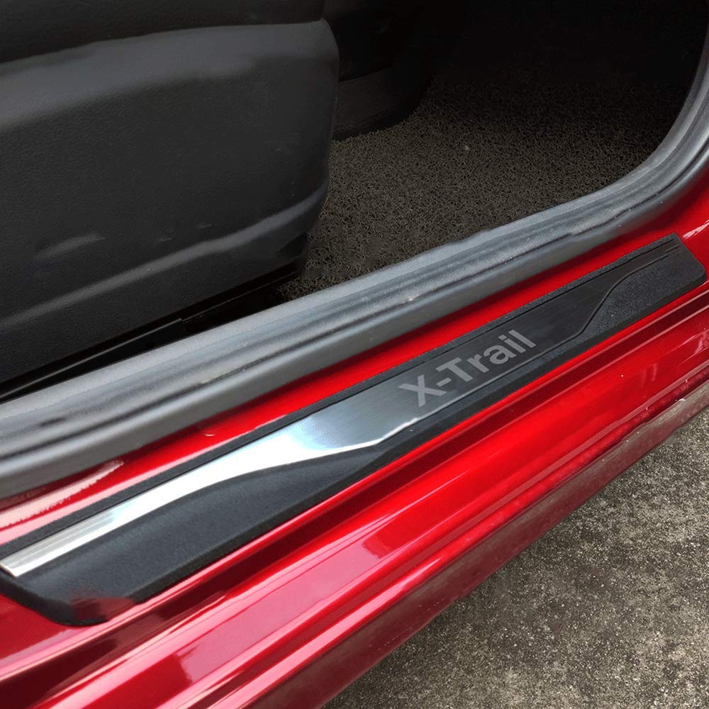 4Pcs Door Sills Kick Plates Protector, for Nissan X-Trail X Trail T32 2016-2020 Car Pedal Cover Ultra-thin Stainless Steel Guard Threshold Strip Scuff