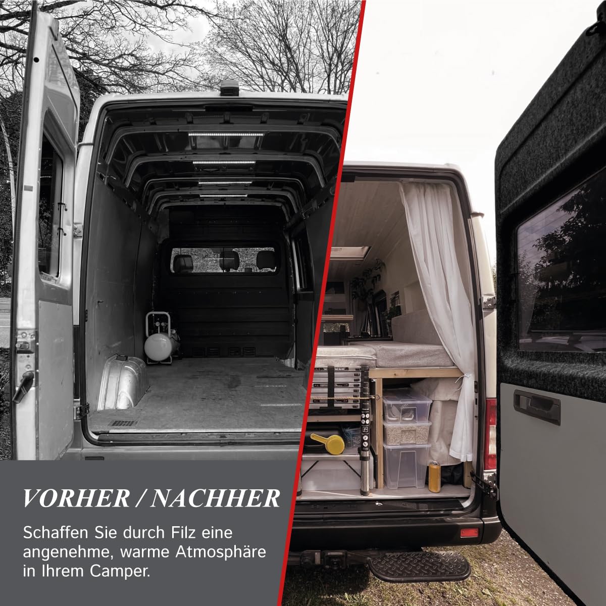 Camper filc sprzedawany na metry bez kleju, elastyczny filc igłowany do rozbudowy kampera i okładziny wnętrza samochodu, grubość 3 mm – wyprodukowano w Niemczech, antracytowy, 250 cm x 200 cm