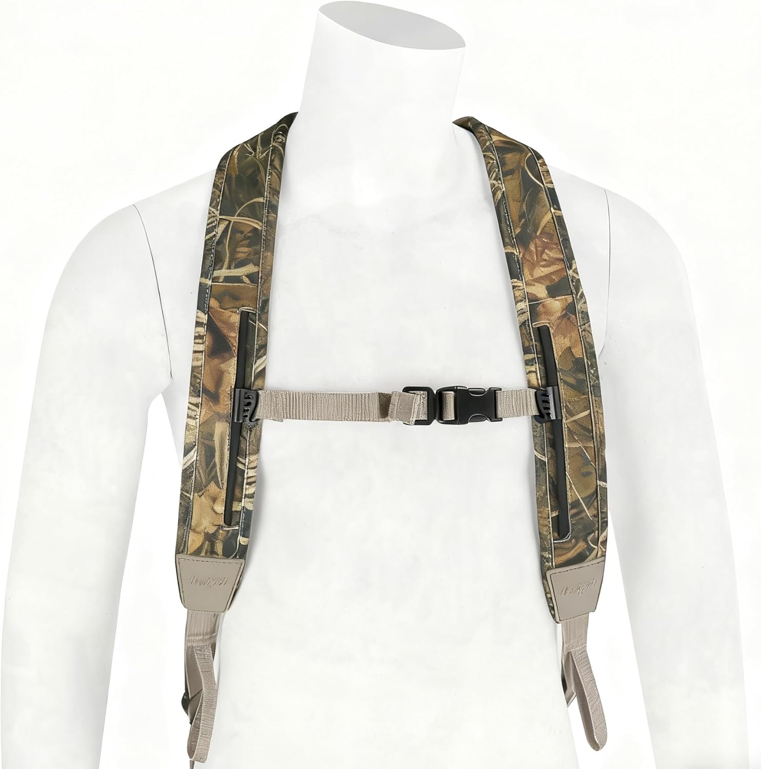HUNTPAL Backpack Rifle Sling Stalker Sling with Removable Swivels, Hands-Free Double Shoulder Strap for Hunter and Shooter - Universal Neoprene Padded Hunting Gun Shoulder Strap