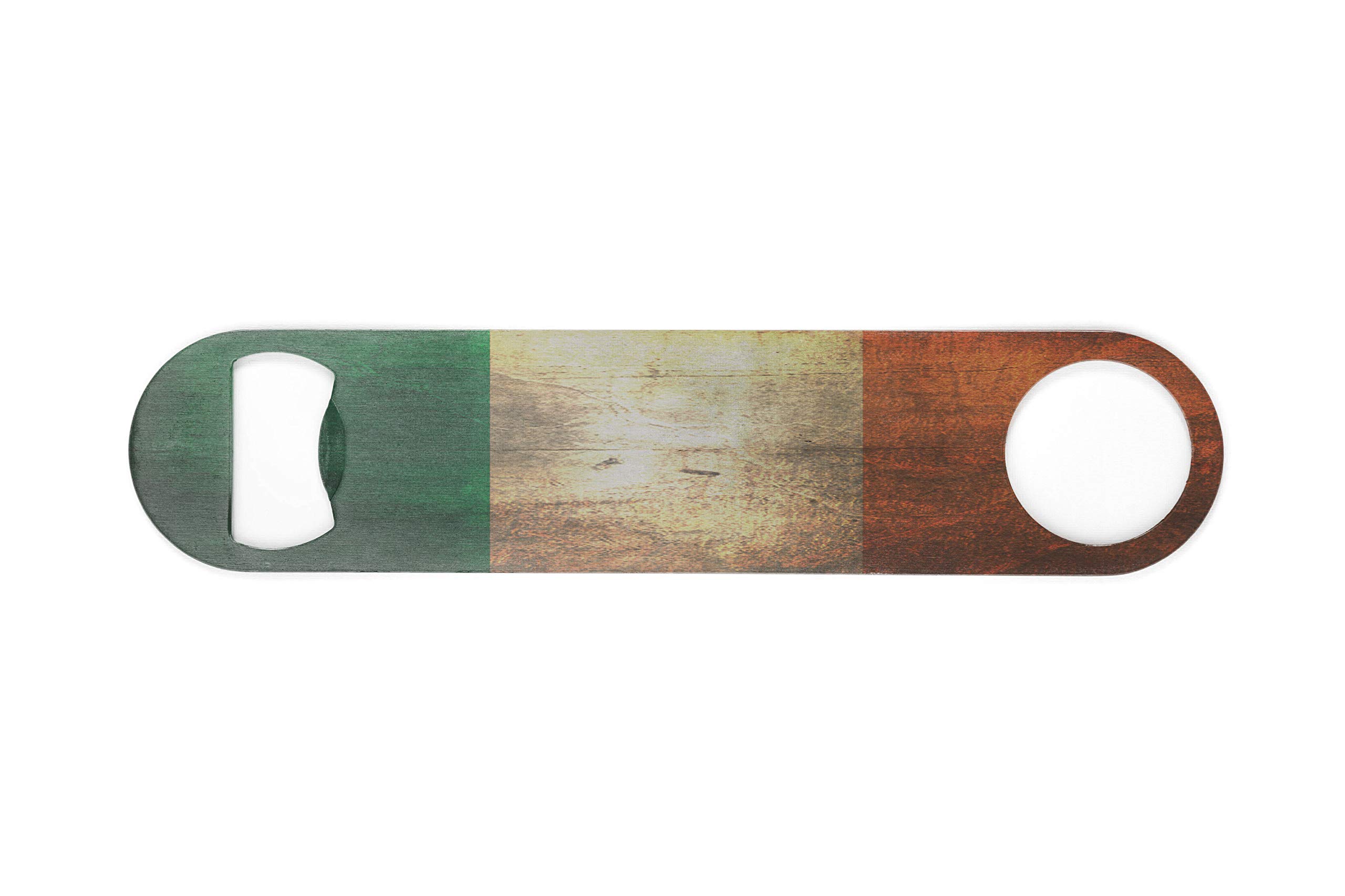 Ireland Irish Grunge Flag 7 Inch 18 cm Stainless Steel Bar Blade - Speed Opener - Bottle Opener - Heavy Duty - Unique Gift or Present - Picture on Both Sides