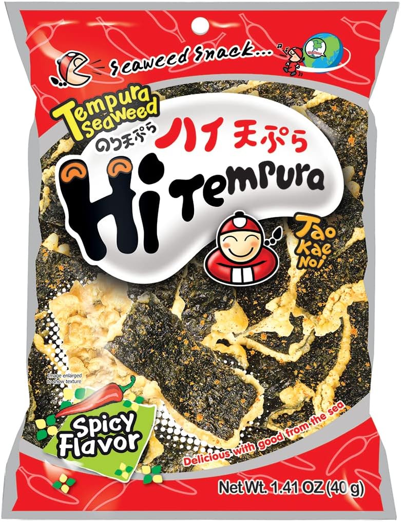 HiTempura Seaweed Snack, Spicy, 1.41 oz (40 g)