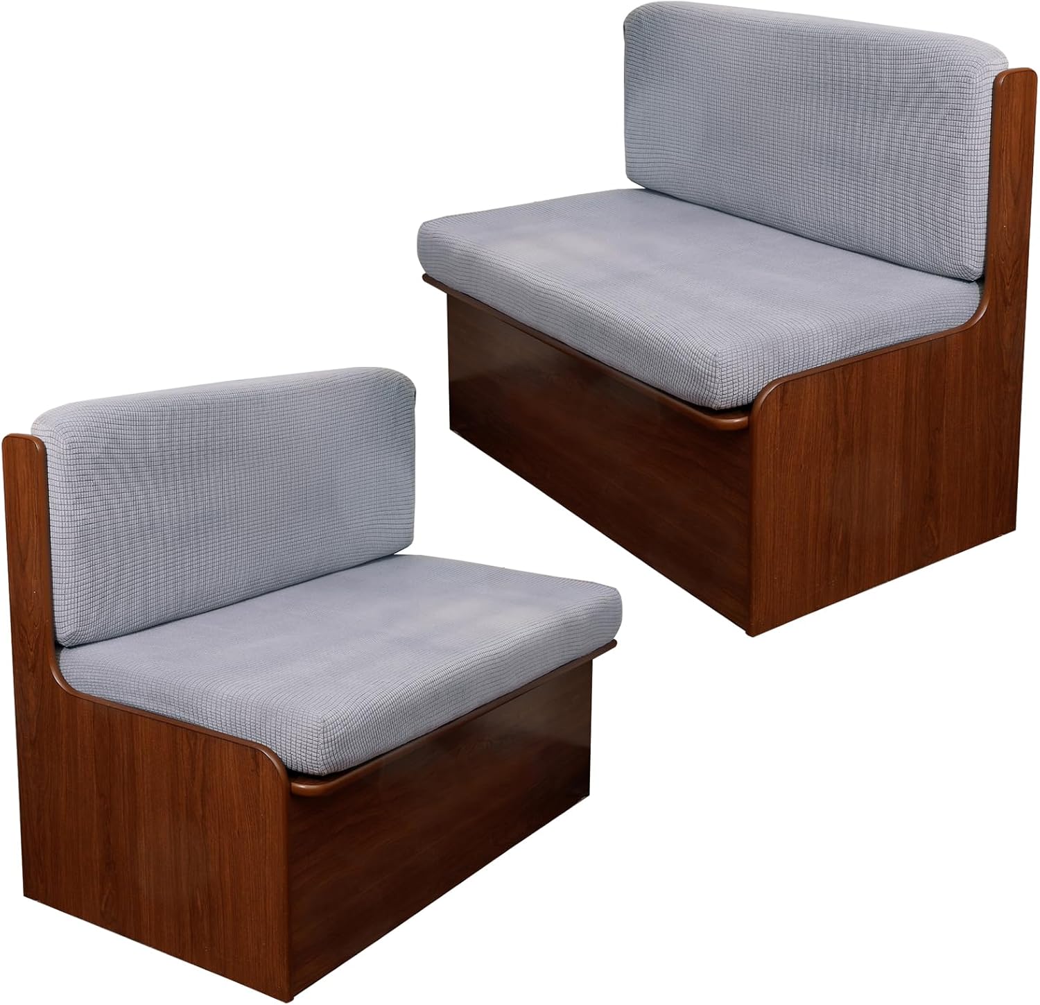 CRFATOP Waterproof RV Dinette Cushion Slipcover Stretch Camper Cushion Covers Solid Loveseat Sofa Chair Cover Furniture Protector for RV Camper Car Bench 1 Backrest Cover & 1 Bench Cover,Caramel