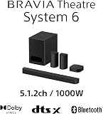 Sony BRAVIA Theatre System 6 (5.1-channel surround sound, 1000 W, with rear speaker and subwoofer, Dolby Atmos, DTS:X, AI Voice Zoom 3 with BRAVIA TV, DSEE, multi-stereo party mode) Black - 2