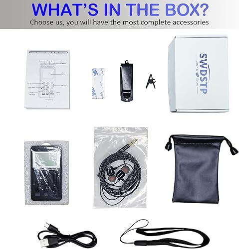 Miniatura 7 de Radio de bolsillo portátil AM/FM con pantalla LCD de sintonización digital, mini radio recargable SWDSTP con auriculares estéreo y clip de cinturón